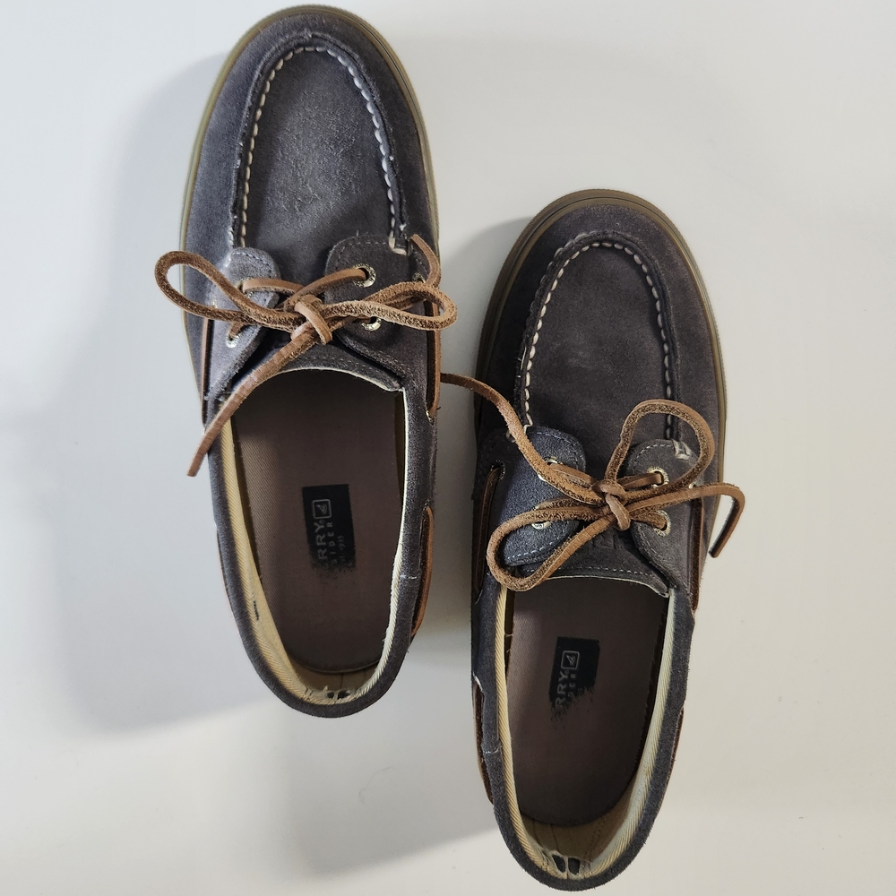 Sperry Suede Blue/Grey Boat Shoe Sneaker Mens Size 8